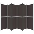 thumbnail image 2 of vidaXL 6-Panel Room Divider Brown 300x200 cm Fabric, 2 of 5