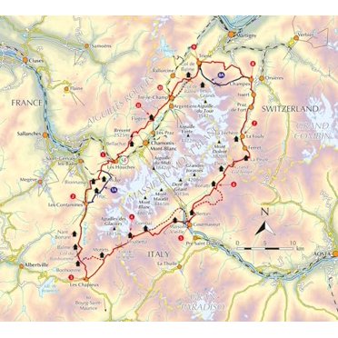 Randonnée le Tour du Mont Blanc : Randonnée Classique de 170km de hut-to-hut avec description d'Itinérance Bidirectionnelle