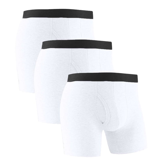 Plebaso Mens Cotton Underwear Long Leg Boxer Sports Briefs for Men Breathable Everyday Boxers Multipack