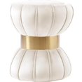 thumbnail image 1 of Meridian Furniture Vino Contemporary Velvet Ottoman/Stool in Cream, 1 of 5