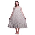 thumbnail image 1 of Bimba Gris Pâle3 Feuilles Florales et Rose Mi-Mollet Vêtement de Nuit Femme Coton Imprimé Sans Manches Robe de Nuit Maxi XXX-Large, 1 of 6