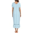 thumbnail image 4 of Timegard Longues Robes de Nuit pour Femmes Manches Courtes Col Rond Vêtements de Nuit Décontractés Amples Confortables Robe de Maison, 4 of 4