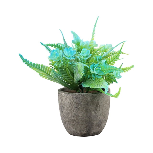 Redempat Plastic Easy To Clean Artificial Succulent Realistic Appearance Long-lasting Durability Eco-friendly blue rose 1Set