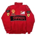 thumbnail image 1 of F1 Racing Suit Full Style Retro Style College Style Jacket Cotton Jacket Autumn And Winter Cotton Jacket A187 Full Embroidery Black, 1 of 2