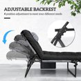 thumbnail image 4 of Outsunny 2 Pcs Chaises Longues Pliantes, Chaises Inclinables pour Bronzage, Noir, 4 of 10