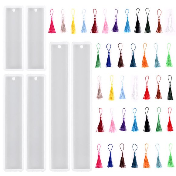 Couleur Aléatoire Marque-Pages Moule Pendentif Bricolage Cadeaux Moule en Silicone Résine Flexible Moules Marque-Pages Accessoire de Livre pour Plâtre Argile 46 Pcs