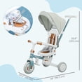 thumbnail image 3 of Qaba 7 in 1 Toddler Tricycle with Adjustable Parent Handlebar, Blue, 3 of 10
