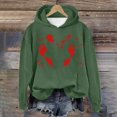 thumbnail image 2 of WEAIXIMIUNG Sweat à Rayures pour Femmes Automne et Hiver 2025 Tendance avec Capuche et Imprimé Lettre, 2 of 4