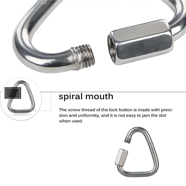 Climbing Triangle Connecting Ring Triangle Climbing Connecting Buckle Safety Lock Stainless Steel Connecting Buckle for Outdoor Rock Climbing Rescue