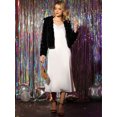 thumbnail image 2 of INSPIRE CHIC Veste Courte Duveteuse pour Femme en Fausse Fourrure à Col Rabattu, Ouverte à l'Avant, TG Noir, 2 of 5