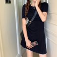 thumbnail image 3 of MesaSe Spring And Summer Simple Dress Fresh Slim  Neck Knitted Short Skirt, 3 of 7