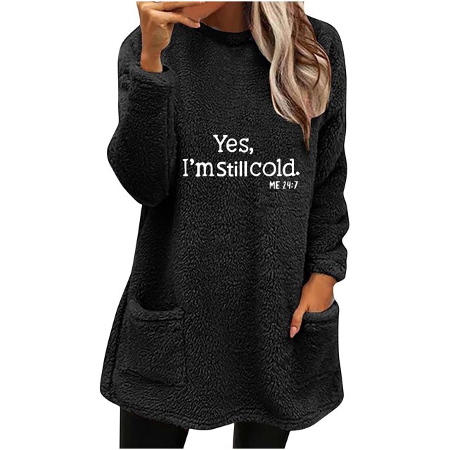 Birdeem Blouse à Manches Longues pour Femmes Col Rond et Hiver Ample avec Poche Imprimée Chaude