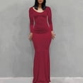 thumbnail image 2 of Ketyyh-chn99 Robes Chemises pour Femmes Grande Taille Robe Maxi Manche à Volants à Étages Évasée Robe Mini Rouge,TP, 2 of 5