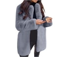 thumbnail image 2 of LSLJS Women Long Sleeve Lapel Plush Coat Fashion Solid Color Warm Coat, 2 of 6