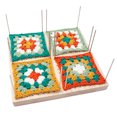 thumbnail image 4 of Crochet Blocking Board, Granny Square Wooden Crochet Blocking Board 20Pcs Steel Pins Accurate  For DIY Projects, 4 of 8
