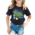 thumbnail image 4 of PMVFHDE Tenue de Pâques Fille T-Shirt Graphique de Pâques / Imprimé Lapin et Oeuf Manches Courtes Col Ras du Cou / T-Shirt de Fête en Coton Doux pour Tout-Petit / Tenue Décontractée Printemps Été Noir,6-7 Ans, 4 of 4