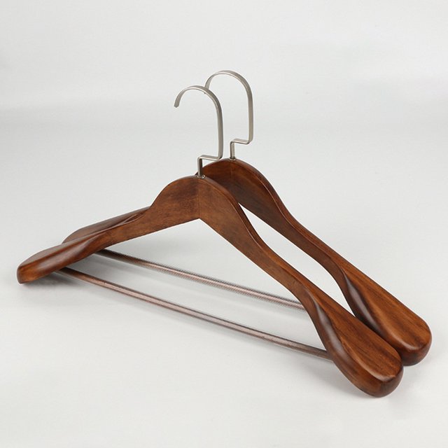 High-Grade Wide Shoulder Wooden Coat Hangers - Solid Wood Suit Hanger