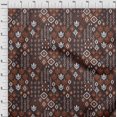 thumbnail image 3 of oneOone Cotton Poplin Fabric Block & Geometric Ikat Decor Fabric Printed BTY 56 Inch Wide, 3 of 4