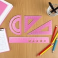 thumbnail image 4 of LSLJS Aluminum Alloy Student Set Of Ruler Multifunctional Drawing Ruler Straight Ruler Triangular Ruler Protractor Four Sets Of Ruler Metal Scale Ruler, 4 of 6