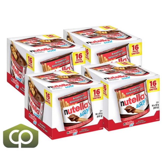 Nutella & Go Snack Packs, 16 × 52 g - Irresistible Hazelnut Chocolate (4/Case)