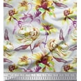 thumbnail image 1 of Soimoi Green Moss Georgette Fabric Leaves & Floral Print Sewing Fabric BTY 42 Inch Wide, 1 of 3