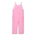 thumbnail image 2 of Girls Casual Sleeveless Jumpsuits - Spaghetti Strap Loose Overalls Rompers with Pocket for 4-13Y, 2 of 5