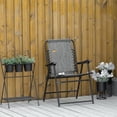 thumbnail image 2 of Outsunny Outdoor Folding Chair, Bungee Sling Foldable Chair, Grey, 2 of 10