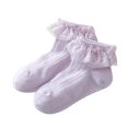 thumbnail image 2 of RXIRUCGD Boy's And Girl's Baby Solid Color Lace Socks( Purple, Size:6 Years ), 2 of 3