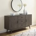 thumbnail image 2 of Crosley Buffet Latéral Lucas en Bois, Style Mi-Siècle Moderne, Gris, 2 of 16