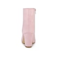 thumbnail image 2 of BLISSFUL STEP Bottines à Talon Bloc à Bout Rond pour Femmes avec Fermeture Éclair Latérale Rose 7, 2 of 7