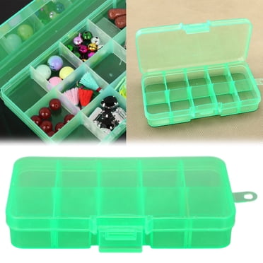 Bovemsi Clearance 10 Compartments Plastic Organizer Container Storage Box Adjustable Divider Removable for Jewelry Beads Earring Container Tool Fishing Hook Small Accessories