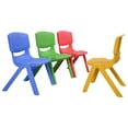 thumbnail image 4 of Costway Set of 4 Kids Plastic Chairs Stackable Play and Learn Furniture Colorful, 4 of 6