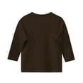 thumbnail image 3 of Plebaso Garçons Filles T-Shirts à Manches 3/4 Col Rond Blouse T-Shirt Basique Hauts Décontractés Unis T-Shirts Légers, 3 of 5