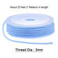 thumbnail image 2 of Unique Bargains Twisted Nylon Twine Thread Beading Cord 3mm 7M/23 Feet Extra Strong Braided Nylon String, Blue, 2 of 6