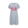 thumbnail image 5 of Jupe de Pyjama à Manches Courtes pour Femmes, Chemises de Nuit pour Femmes, Douce, Confortable et Légère, Robe de Nuit à Manches Courtes Confortable, Robe de Nuit Imprimée de Cœurs pour Dames, Robes de Nuit pour Femmes, Robe de Sommeil Gris Foncé TTG, 5 of 5