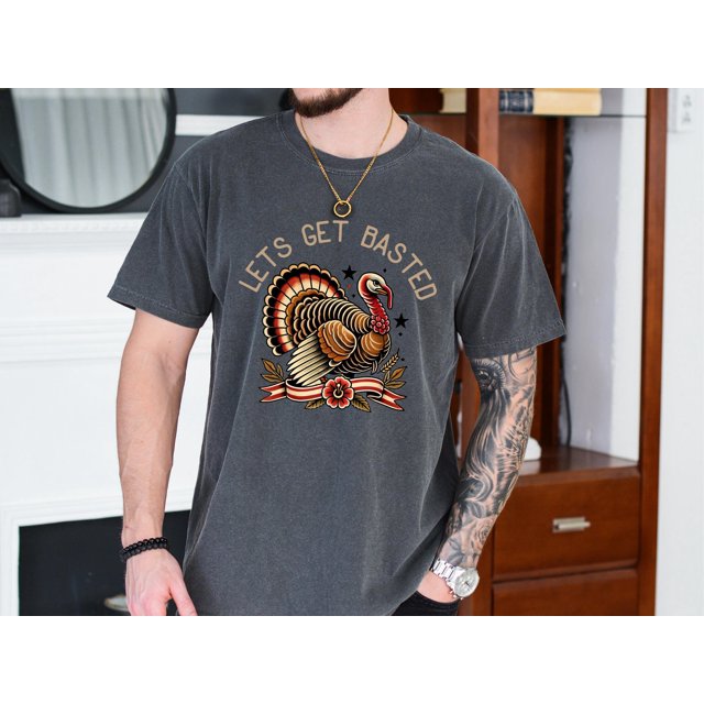 Custom Thanksgiving Comfort Colors T-Shirt, Personalized Matching Family Shirt, Funny Retr - As Picture - M