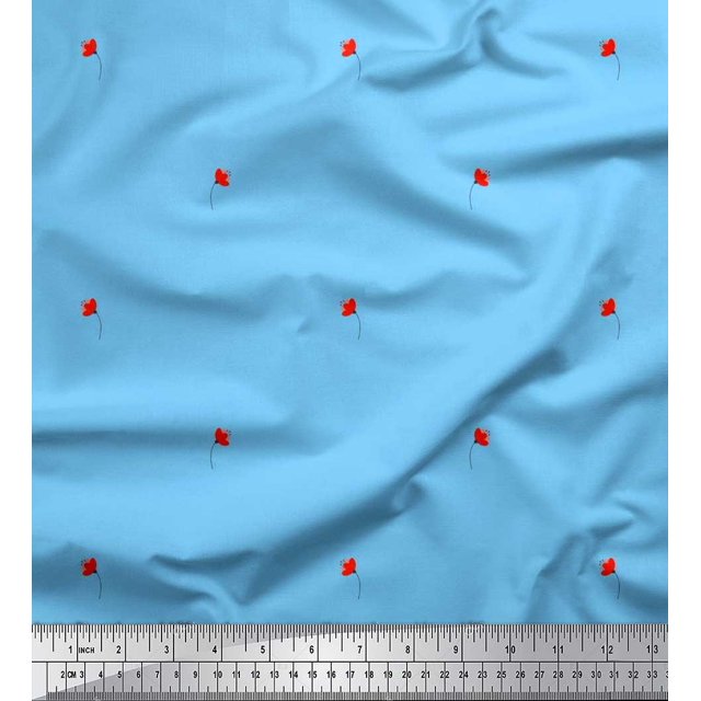Soimoi Modal Satin Fabric Floral Clip Art Fabric Prints By Yard 42 Inch Wide