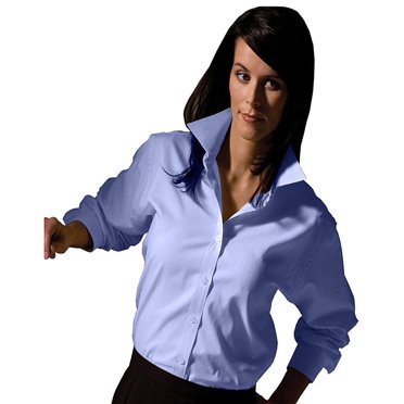 Edwards Garment Womens Long Sleeve Oxford Shirt X-Small Blue