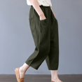 thumbnail image 3 of Mode Femmes Été Décontracté en Vrac Coton et Lin Poche Pantalon Solide Pantalons, 3 of 8