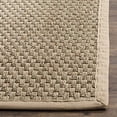 thumbnail image 3 of Safavieh Natural Fiber Collection NF114A Border Basketweave Seagrass Area Rug, 3' x 3' Square, Beige, 3 of 5