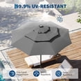 thumbnail image 4 of Yiwa 10ft Solar Patio Umbrella Offers a 3-Tier Design With Built-In Led Lights, Easy Crank And Push Button Tilt, Vented Top, And 8 Durable Ribs, Making It Ideal For Your Pool, 4 of 7