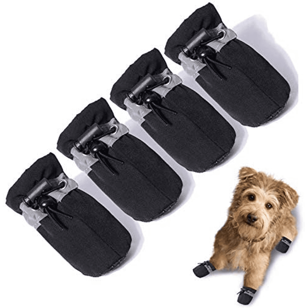 Dog Shoes for Hot Pavement Paw Protector, Anti-Slip Sole Summer Cat Dog Boots with Reflective Straps 4PCS