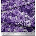 thumbnail image 2 of Soimoi Purple Cotton Voile Fabric Stripe & Floral Print Fabric by Yard 42 Inch Wide, 2 of 3