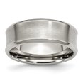 thumbnail image 1 of Stainless Steel Beveled Edge Concave 8mm Brushed Band Ring 12 Size, 1 of 5