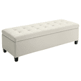 thumbnail image 1 of HOMCOM Linen Fabric Wood Feet Entry Bench, Contemporary Home Decor Beige, 1 of 10
