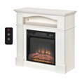 thumbnail image 1 of HOMCOM 32" Electric Fireplace with Mantel, Freestanding Heater with LED Log Flame, Shelf and Remote Control, 1400W, White, 1 of 9