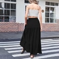 thumbnail image 3 of Floleo Jupe Mi-Longue Fendue sur le Côté pour Femme, Sans Manches, Col Ras du Cou, Décontractée, Confortable, à la Mode, Attrayante, pour Rendez-Vous, Fête, Vacances, Loisirs, Tenue de Printemps et d'Été (Noir, P), 3 of 7
