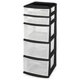thumbnail image 1 of Homz Plastic 5 Drawer Home Storage Container TowerCloset Organizer, Black Frame, 1 of 7