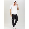 thumbnail image 3 of INSPIRE CHIC Men's Hoodies Solid Color Zip up Short Sleeve Jacket, 3 of 5