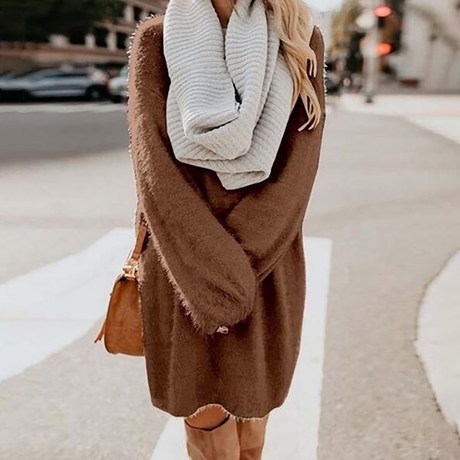 winter dresses for curvy ladies Gspmoly Plus Size Women, Fashion Women Casual Solid Dress Long Sleeve Sexy Dress Formal Dresses for Women up to 70% Off promo_APP ONLY: Extra 50% Off with Code: APPADIDAS50_08/06/2025_08/07/2025_APPADIDAS50